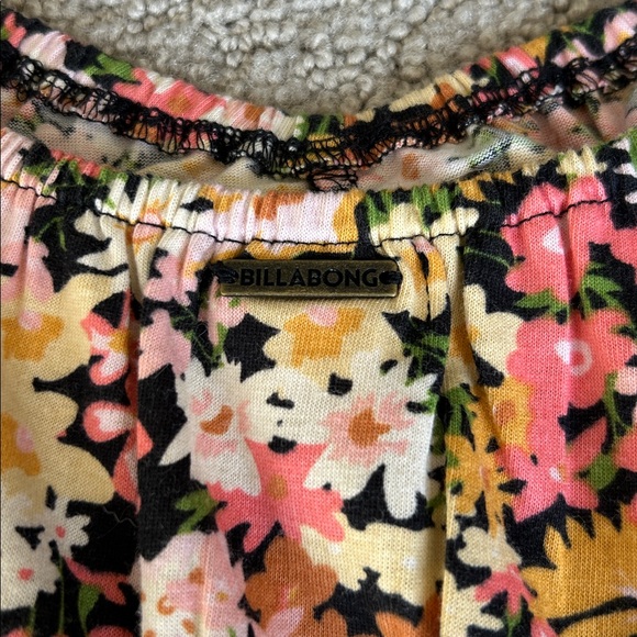 Billabong Get Along Smocked Cropped Top Cotton Pink Floral Juniors' Medium NWOT - Picture 10 of 13